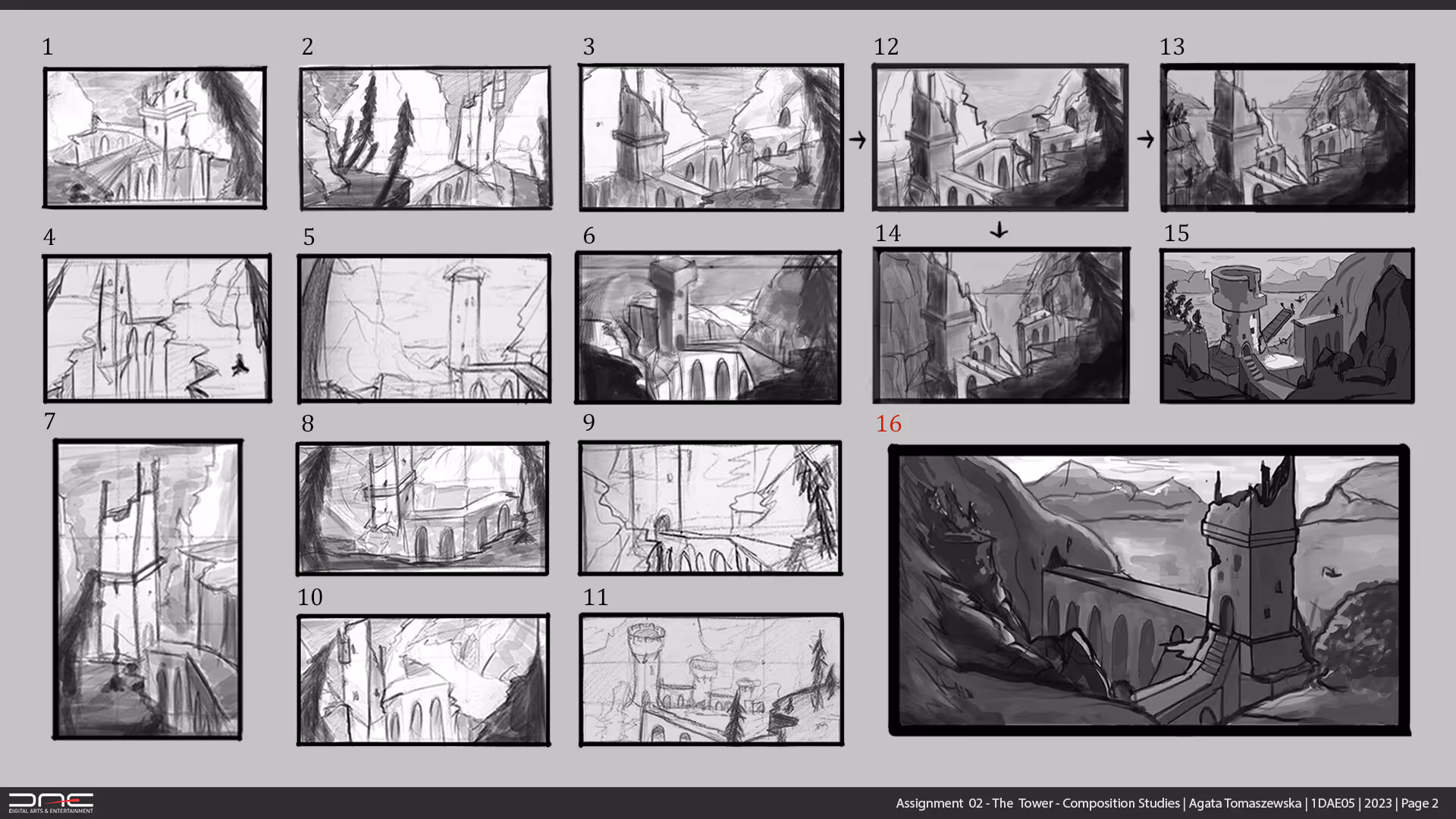 Composition grid overlay and framing study