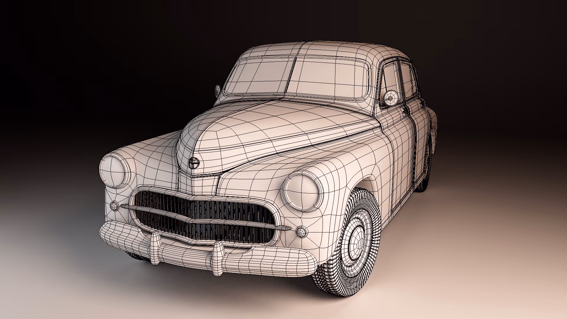 Clean wireframe topology on a 3D model
