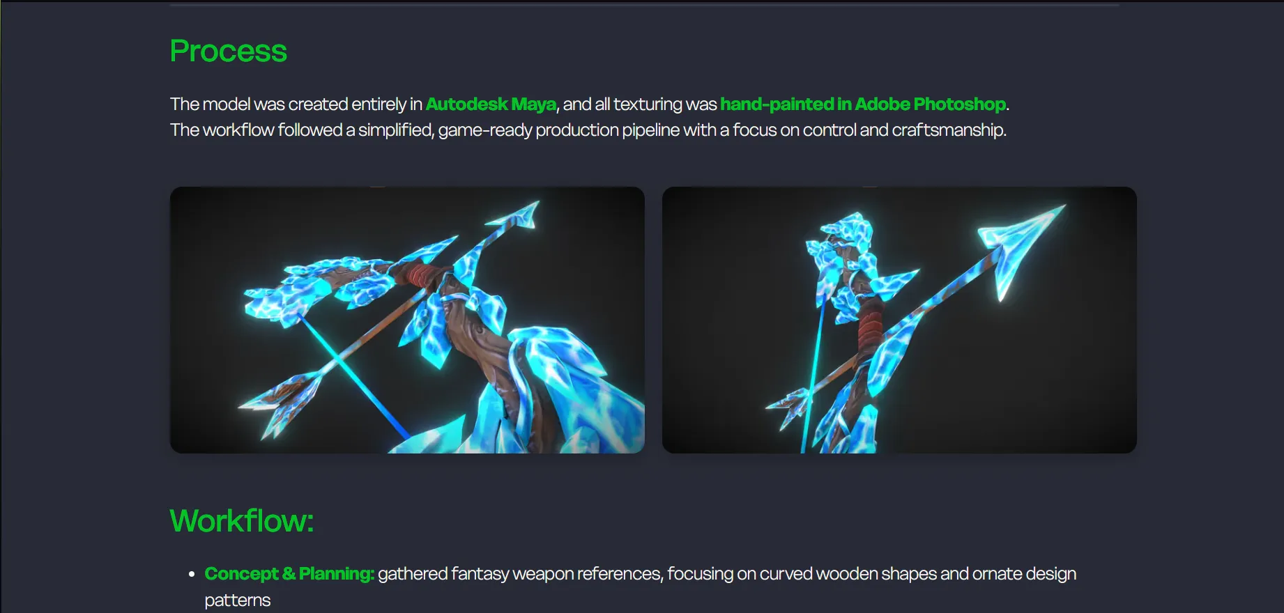 Portfolio project page